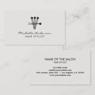 Cartão De Visita Cabelo Chic Moderno Stylist Beauty Salon Bobby Pin