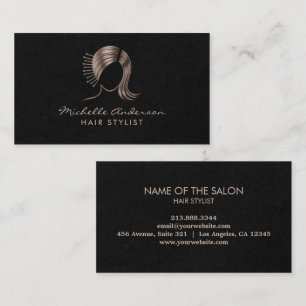 Cartão De Visita Cabelo Chic Moderno Stylist Beauty Salon Bobby Pin