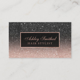 Cartão De Visita Cabelo chique do ombre do brilho moderno do ouro