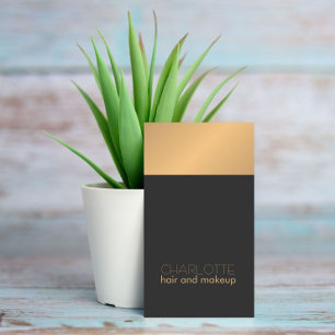 Cartão De Visita Cabelo cinzento de cobre chique moderno e