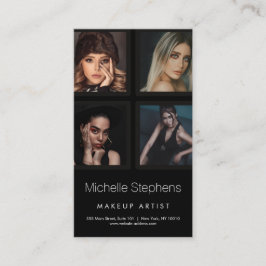 Cartão De Visita Cabelo de Beauticista e Artista Makeup Preto