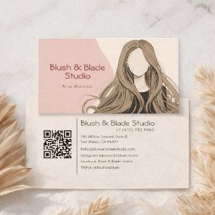 Cartão De Visita Cabelo de Garota Moderna Ilustração Cabeleireiro S