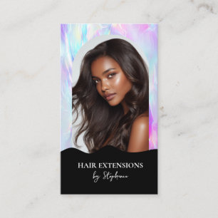 Cartão De Visita Cabelo de Luxo Holográfico Estilista Extensões Per