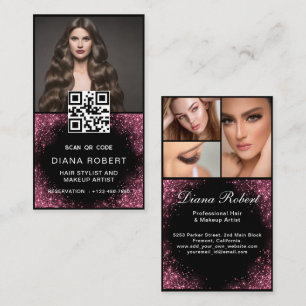 Cartão De Visita Cabelo de luxo - Maquiagem Artista Rosa