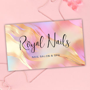 Cartão De Visita Cabelo de Maquiagem do Salão de Nail SPA Holográfi