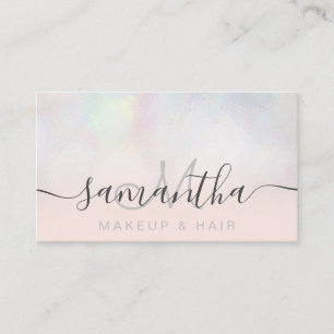 Cartão De Visita Cabelo de maquilhagem de cor de pérolas modernas