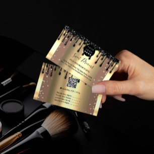 Cartão De Visita Cabelo do logotipo Unhas Drives SPA Código QR Dou