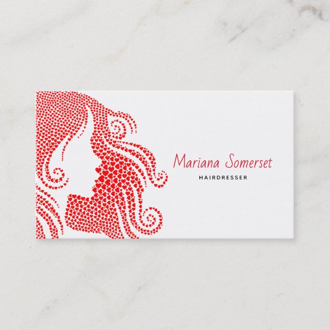 Cartão De Visita Cabelo dos Corações (Frente)