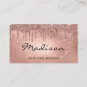 Cartão De Visita Cabelo E Maquiagem De Dissipador De Glitter Dourad