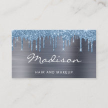 Cabelo E Maquiagem Elegantes Com Brilho Azul