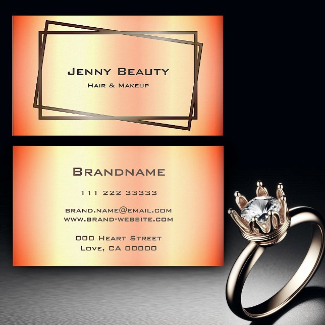 Cartão De Visita Cabelo e maquiagem moderno da estrutura Chic Doura (Criador carregado)