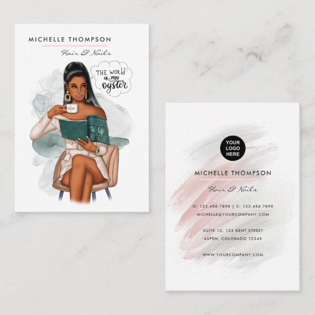 Cartão De Visita Cabelo e Unhas (Frente/Verso)