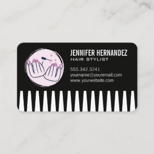 Cartão De Visita Cabelo e Unhas   Beleza