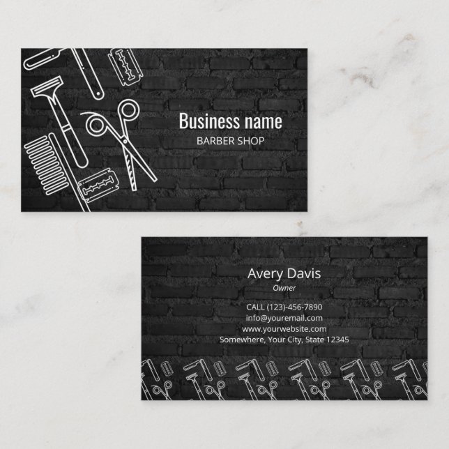 Cartão De Visita Cabelo profissional Compre de barreira - tijolo pr (Frente/Verso)