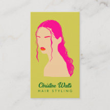 Cabelo Rosa Moderno Verde Lima Estilo Plano QR