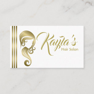 Cartão De Visita Cabelo & Salão de Maquiagem Menina Beleza Glam Chi