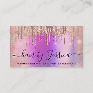 Cartão De Visita Cabelo Salon Hairdresser Unhas Makeup Rosa cor-de-