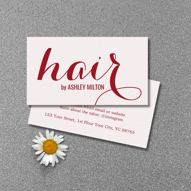 Cartão De Visita Cabelo-velho-bravo-de-cereja branca-Na moda Elegan (Criador carregado)