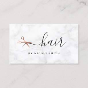 Cartão De Visita Cabelos de tesoura de ouro rosa-rosa-Elegante 