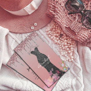 Cartão De Visita Cabide de Roupas Desfile de Moda Loja Brilho Gota