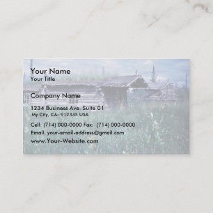 Cartão De Visita Cabina de Trapper ao longo das margens do rio Cole