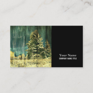 Cartão De Visita Cabine de cabana de madeira de galhardetes, verde 