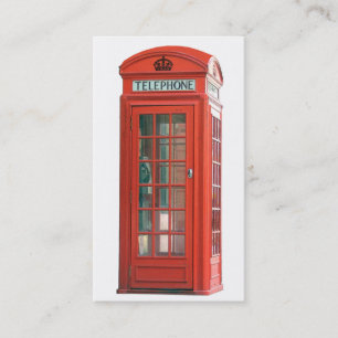 Cartão De Visita Cabine de telefone vermelha