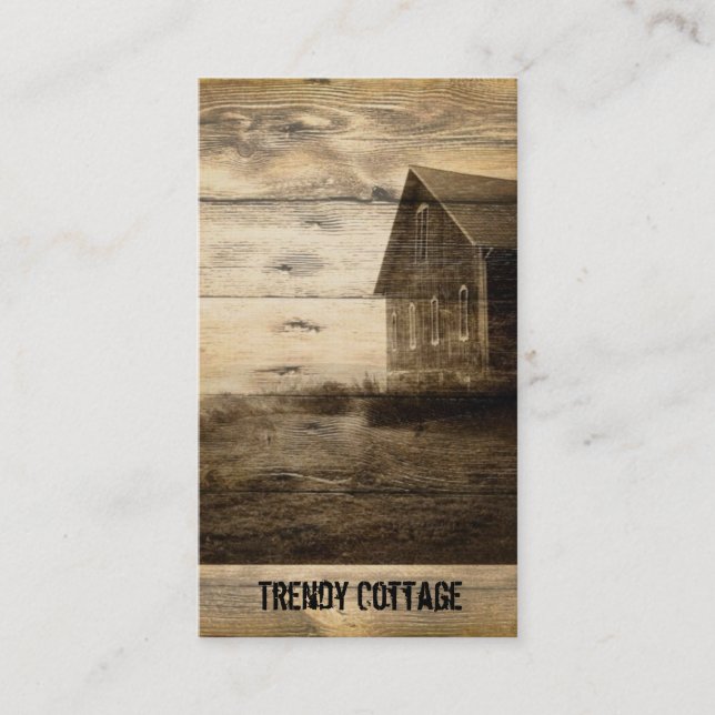 Cartão De Visita cabine primitiva do país da casa da quinta do país (Frente)