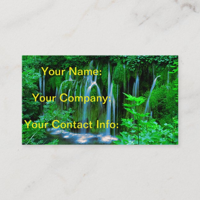 Cartão De Visita Cachoeira tropical na floresta húmida (Frente)