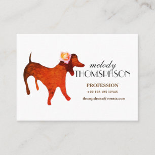 Cartão De Visita Cachorro Aquarela Personalizado
