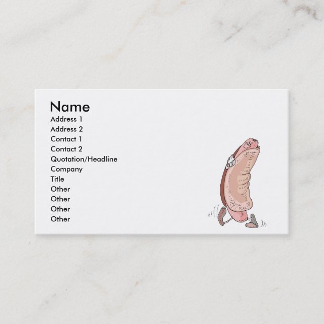 Cartão De Visita Cachorro-bobo no personagem de desenho animado de  (Frente)