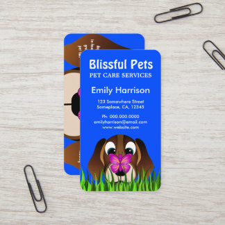 Cartão De Visita Cachorro Cachorro Cachorro Azul Cinto Cachorro e P