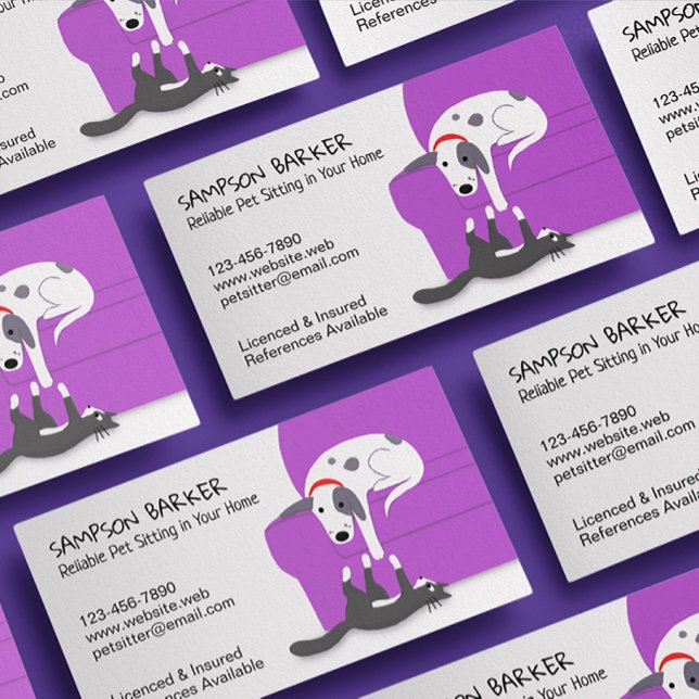 Cartão De Visita Cachorro Cachorro e Pet Gato Sentados | Empresas d (Criador carregado)