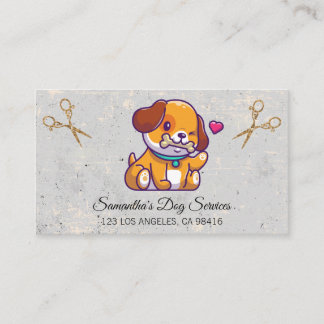 Cartão De Visita Cachorro Cachorro Engrenando Orelhas Elegantes Car
