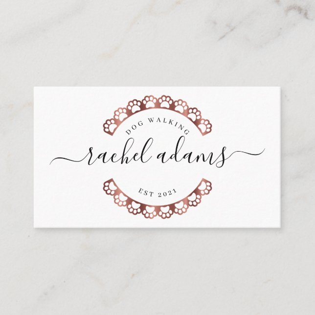 Cartão De Visita Cachorro caminhando. Cachorro sentado, cachorro cr (Frente)