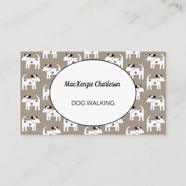 Cartão De Visita Cachorro Caminhando Jack Russell Terrier Brown Pap (Frente)