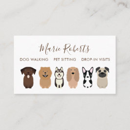 Cartão De Visita Cachorro Caminhando, Sentado De Animais De Companh