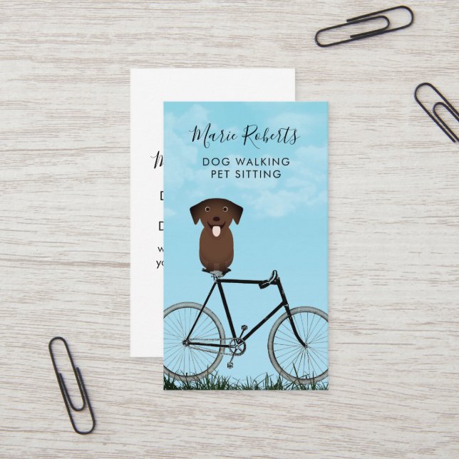 Cartão De Visita Cachorro Caminhando, Sentado De Animais De Companh (Frente/Verso In Situ)