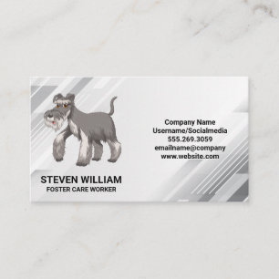 Cartão De Visita Cachorro cinza   Serviços de animais