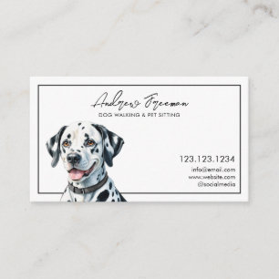 Cartão De Visita Cachorro Dalmático Negro e Branco