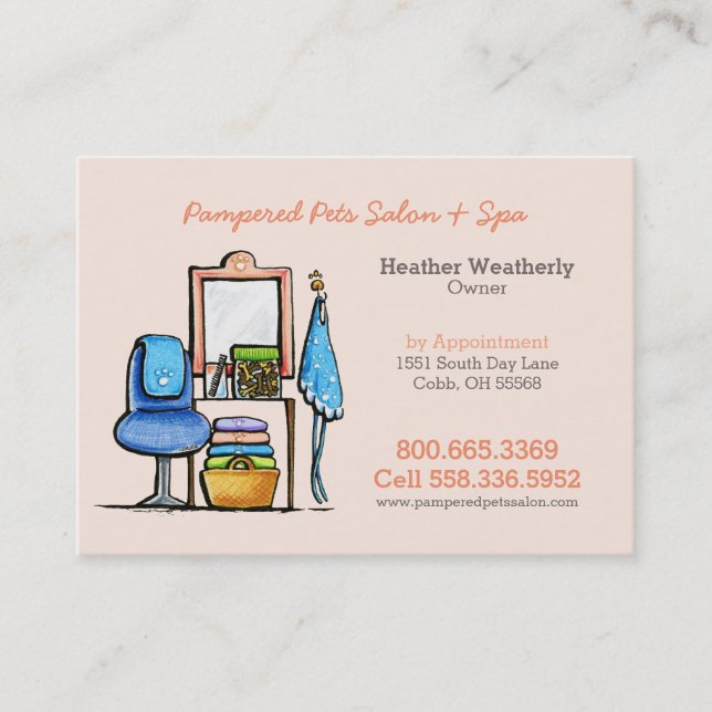 Cartão De Visita Cachorro De Cães Pet Spa Esperando (Frente)