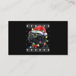 Cartão De Visita Cachorro de Natal Black Pug Cachorro Mãe Pai Doce