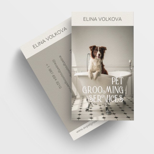 Cartão De Visita Cachorro em uma banheira de animais de estimação (Criador carregado)