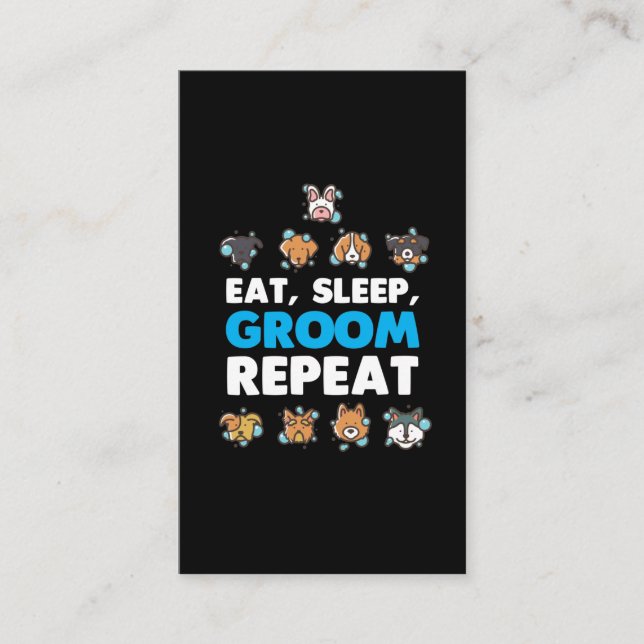 Cartão De Visita Cachorro Engraçado Lavando Pet Salon Proprietário (Frente)