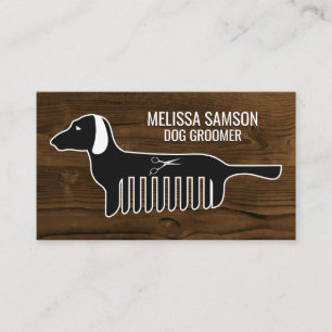 Cartão De Visita Cachorro Formador Animais Madeira