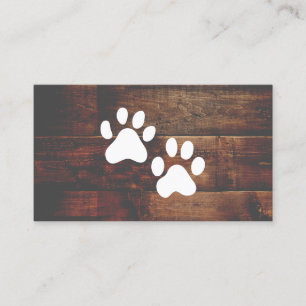 Cartão De Visita Cachorro   Formador   patas   Madeira