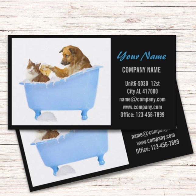 Cartão De Visita Cachorro-gato-de-estimação, pastor de animais (Cute dog cat pet sitter animal sitter pet groomer business card)
