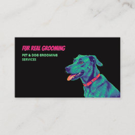Cartão De Visita Cachorro Groomer Cuidado com QR