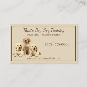 Cartão De Visita Cachorro Labrador Bege Elegante Treinamento de Ani