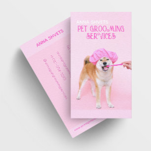 Cartão De Visita Cachorro no Chá Pet Grooming Services